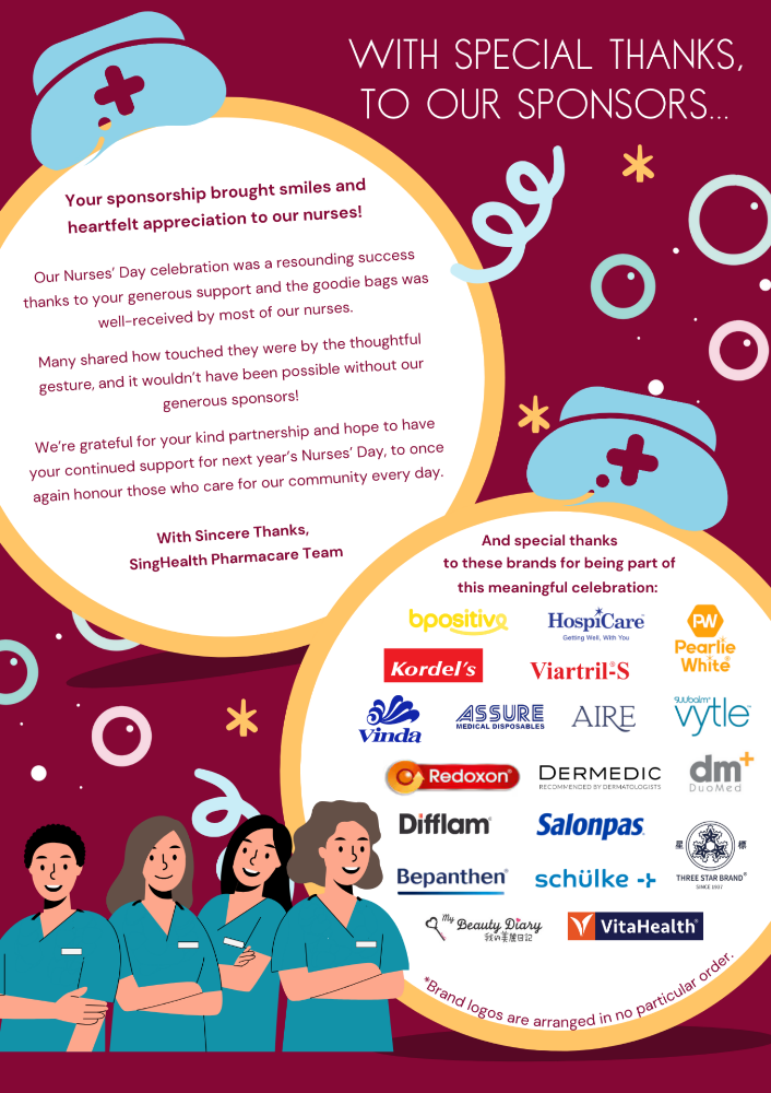 With Special Thanks to our sponsors for sponsoring the Goodie Bags for our Nurses Day 2025